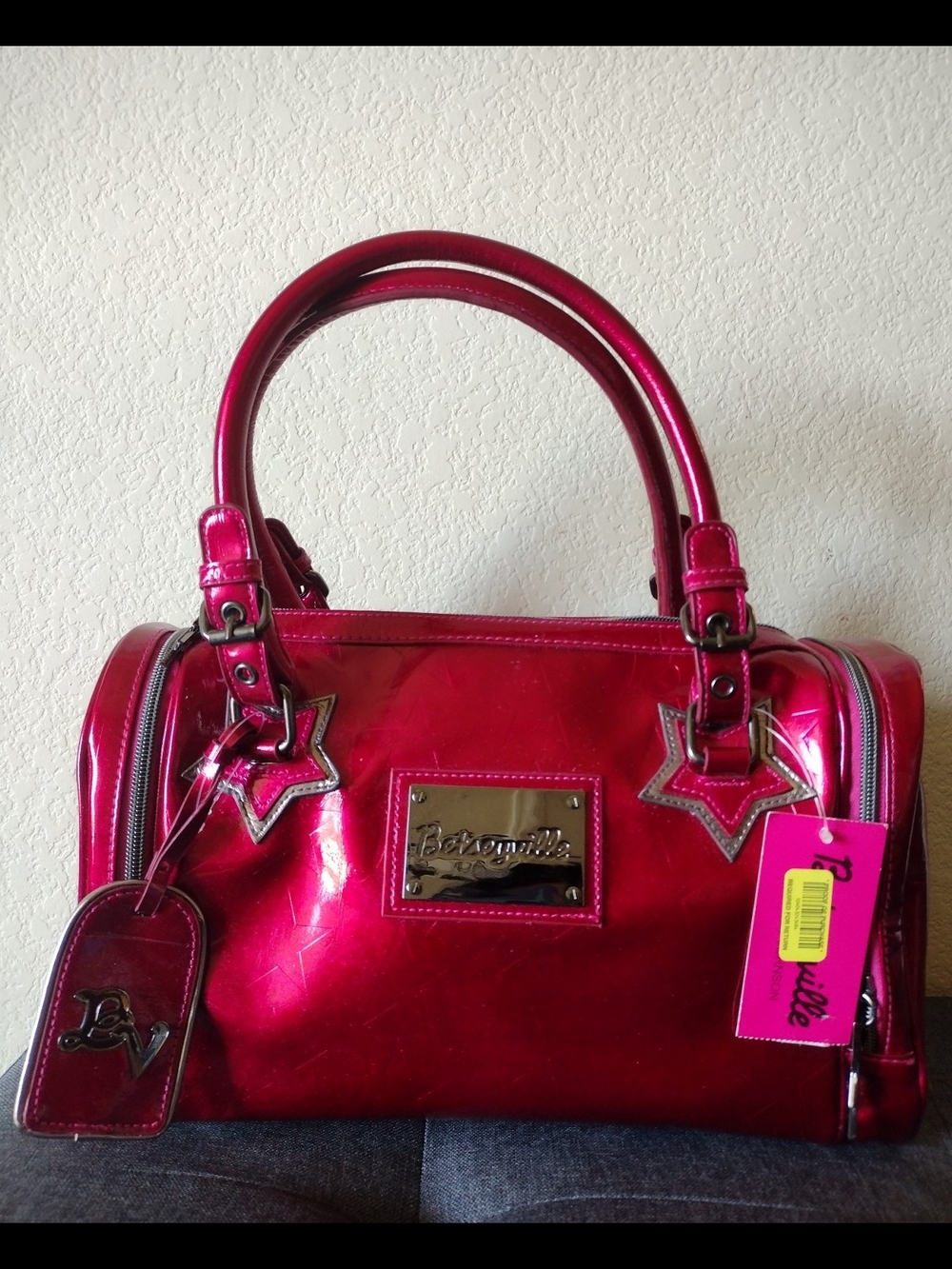New Betseyville Y2K Pink Metallic Satchel Bag